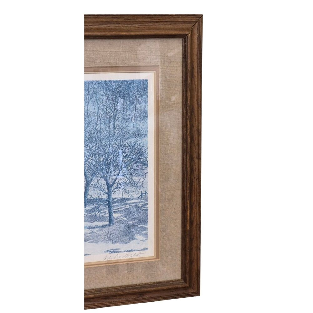 Vintage Winter Barn Print by Richard W Plasschaert Signed Numbered - Picture 8 of 15